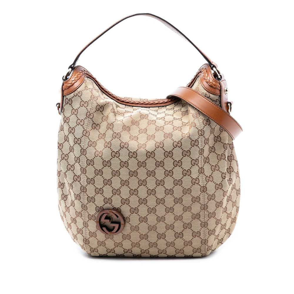 Pre-Loved Gucci Medium GG Canvas Brick Lane Convertible Hobo